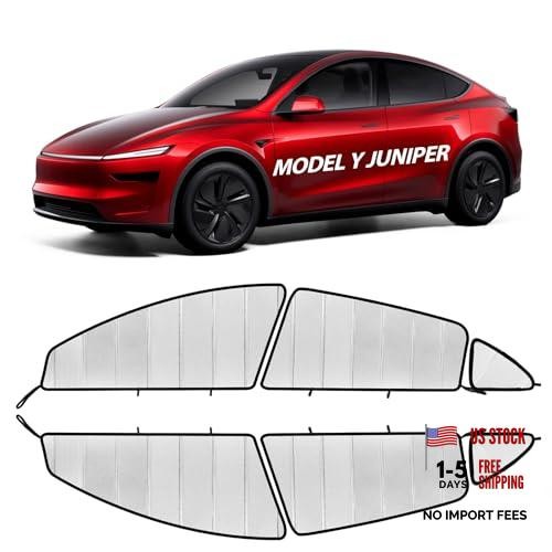 2025 2026 Tesla Model Y Window Covers for Side Window, 6PCS | Accordion fold,