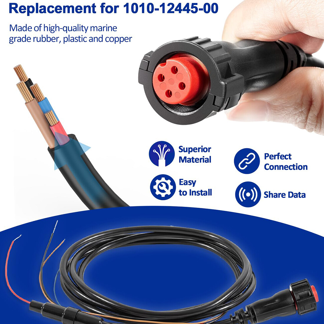 010-12445-00 Power/Data Cable for Garmin echoMAP Chirp/Plus/UHD GPSMAP Panoptix