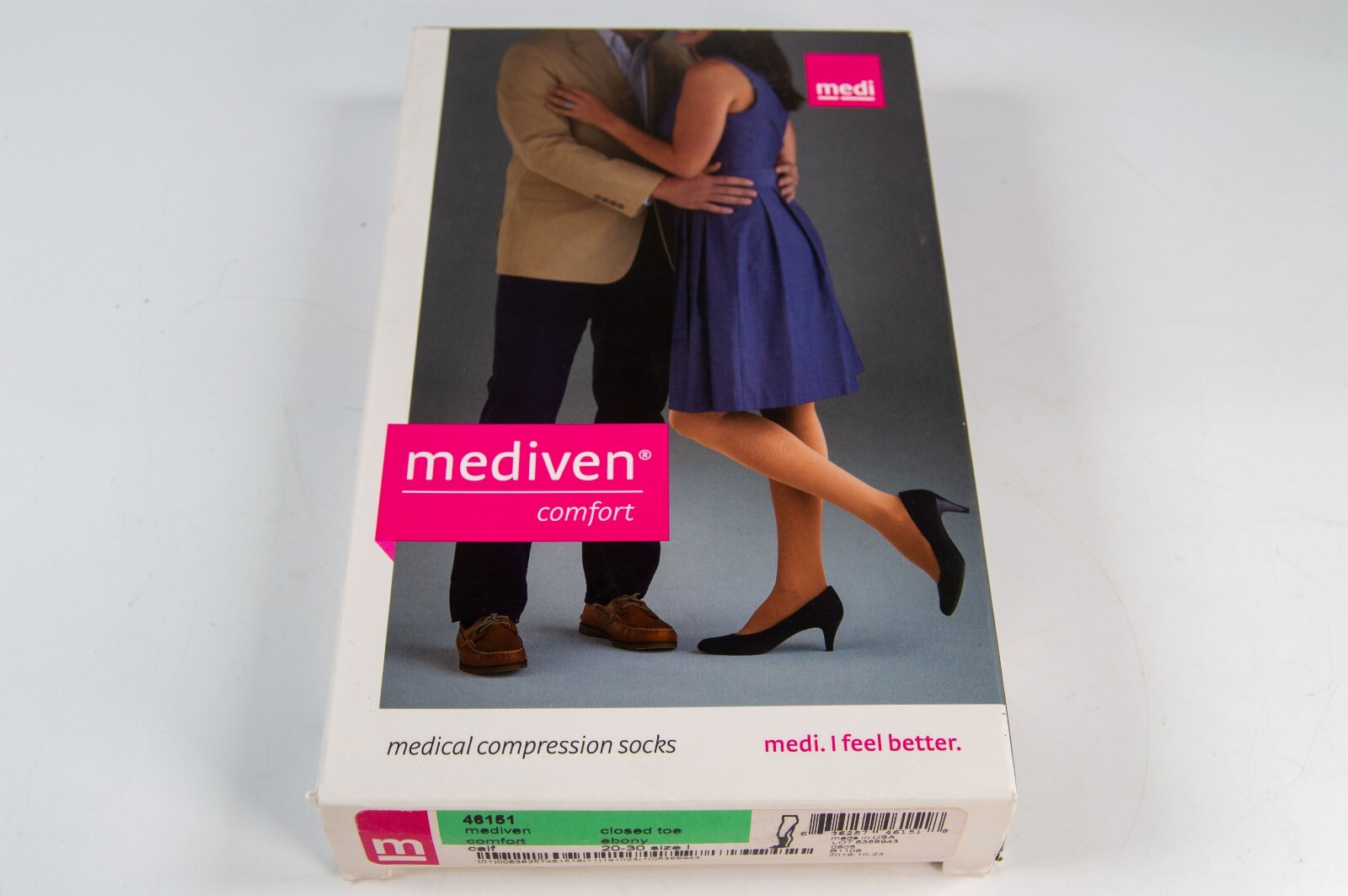 Ebony mediven comfort for women, 20-30 mmHg, Calf High, Closed Toe