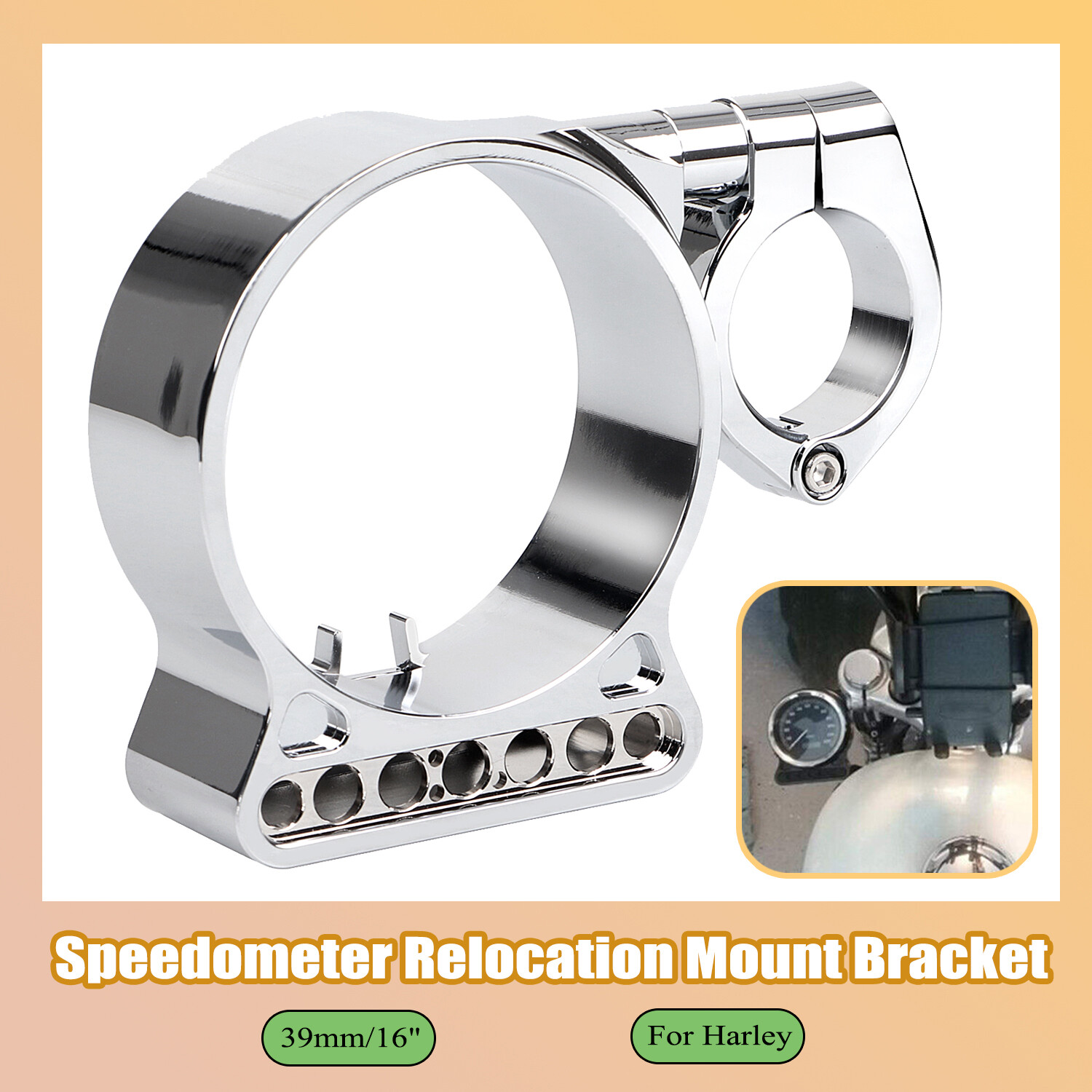 39mm Side Mount Speedo Relocation Bracket Fit For Harley Sportster XLH 883 1200