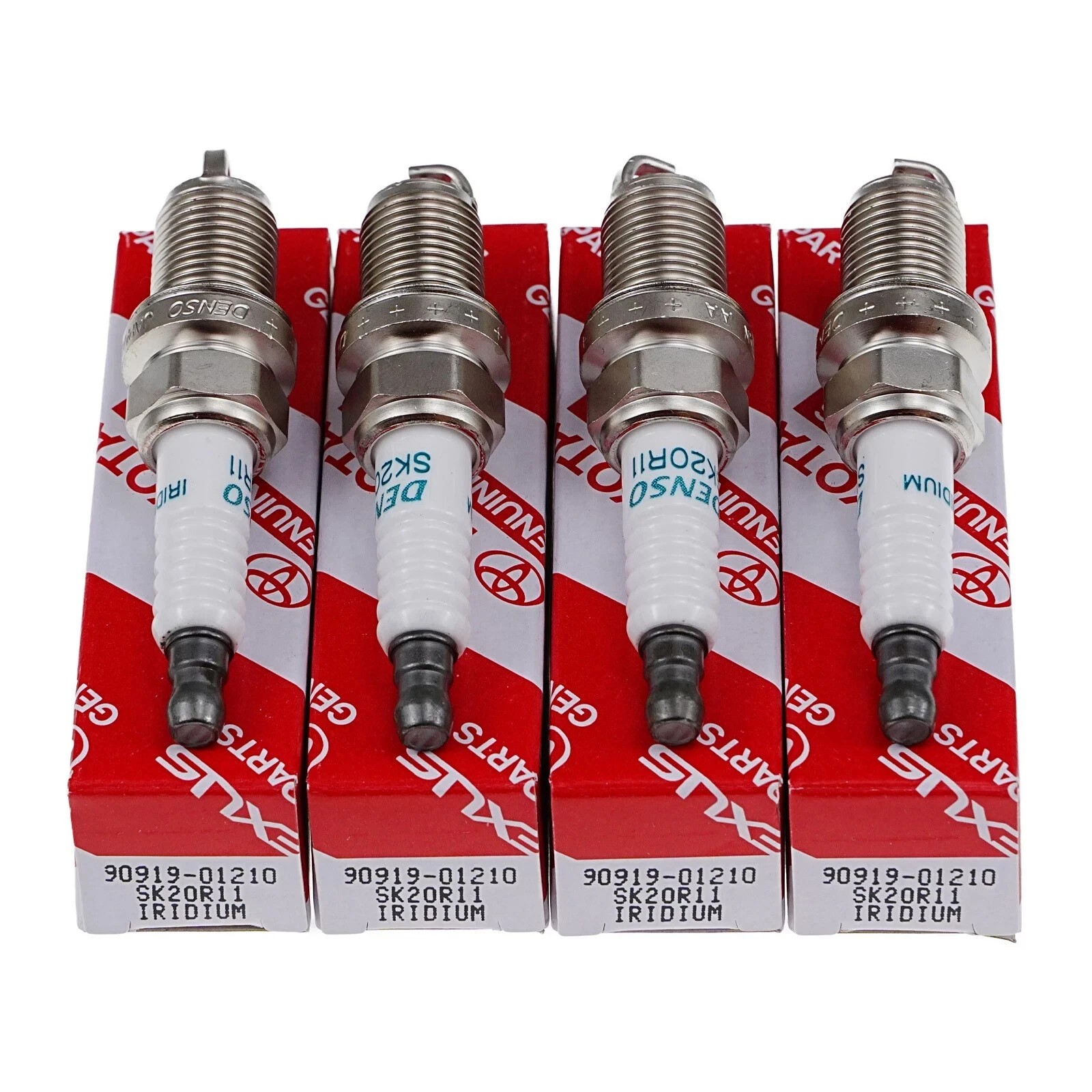 4PCS Genuine OEM DENSO Iridium Spark Plugs 90919-01210 SK20R11 3297 for Toyota