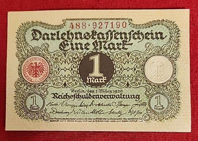 Paper Money From Germany, 1 Mark, 1920, P-58, UNC Free Shipping