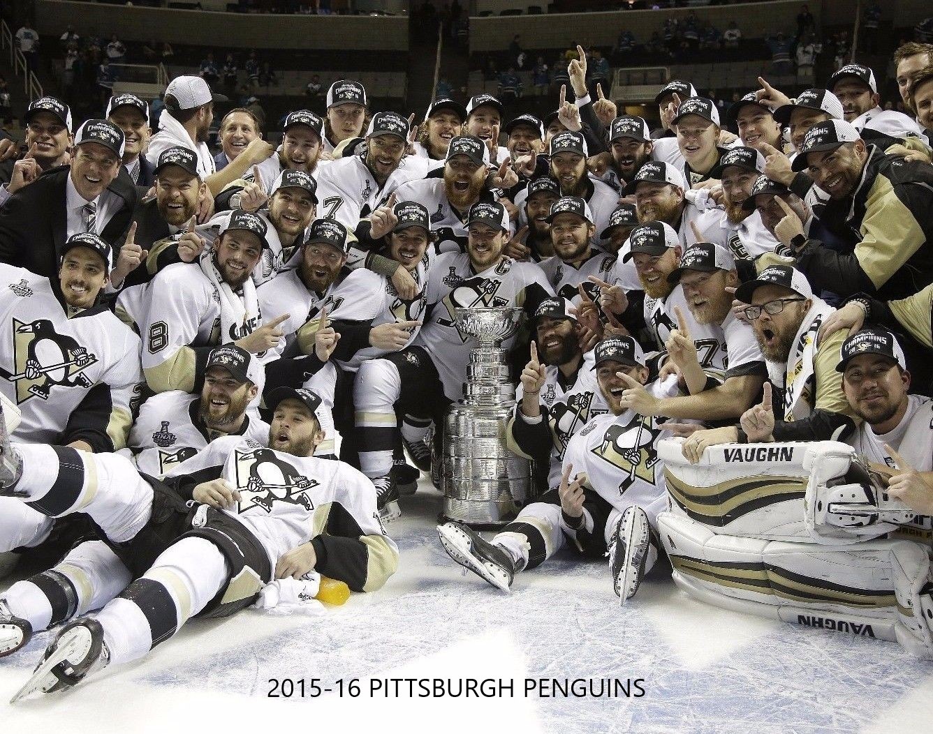 2015-16 PITTSBURGH PENGUINS TEAM 8X10 PHOTO HOCKEY PICTURE STANLEY CUP CHAMPS
