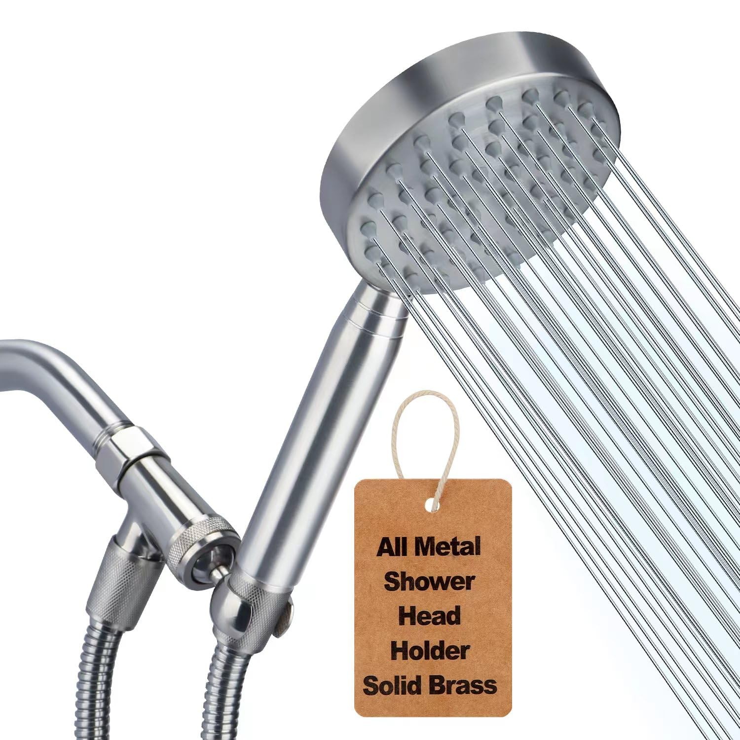 All Metal Shower Head with Handheld - 72" Long Hose, High Pressure Sprayer