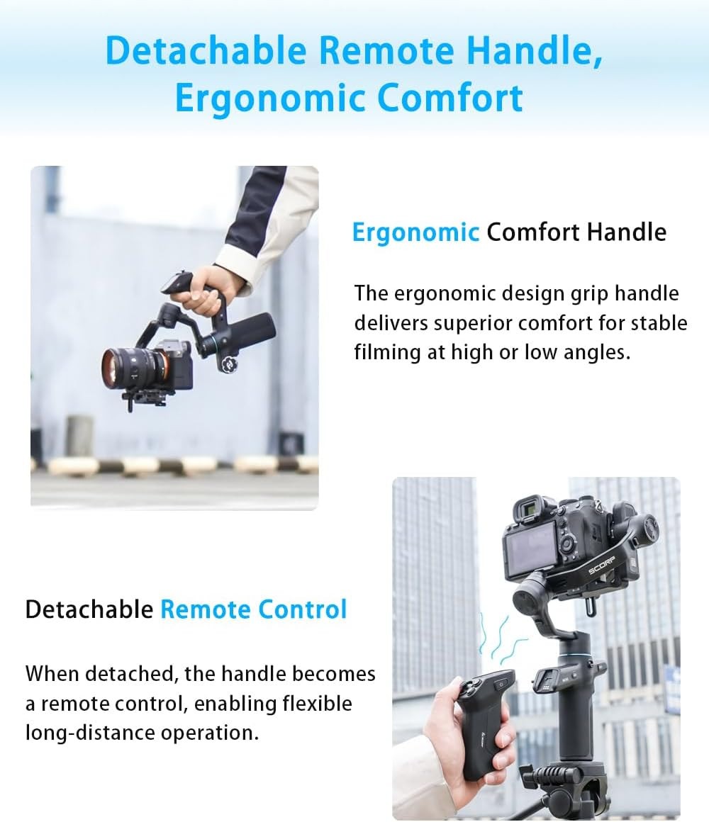 FeiyuTech SCORP Mini 3 Pro Kit, AI Tracking Camera Stabilizer w/ Accessories