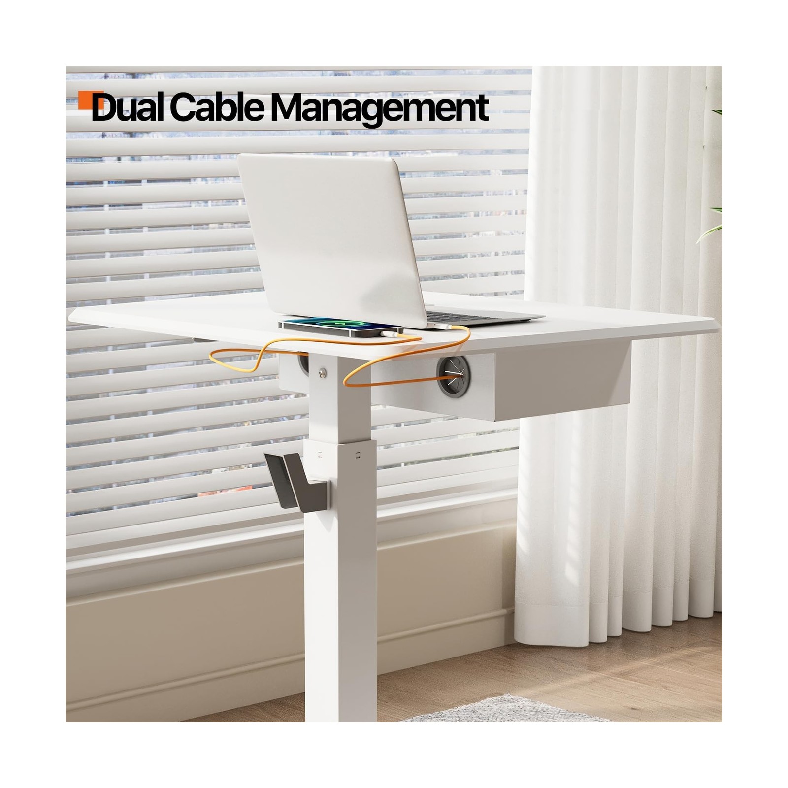 JOY Worker Mobile Standing Desk With Storage Drawer, Pneumatic Height Adjusta...