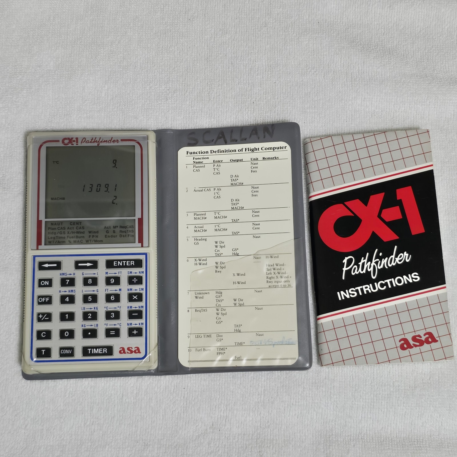 ASA CX-1 Pathfinder Electronic Flight Computer Calculator