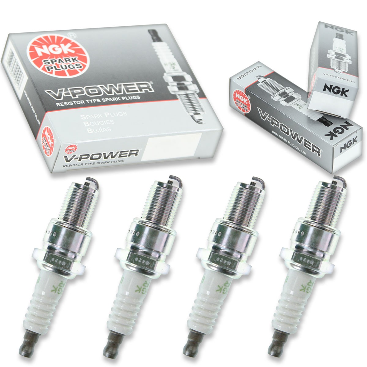 4pcs 04-06 Arctic Cat Firecat 500 Sno Pro NGK V-Power Spark Plugs 499cc 30ci wz