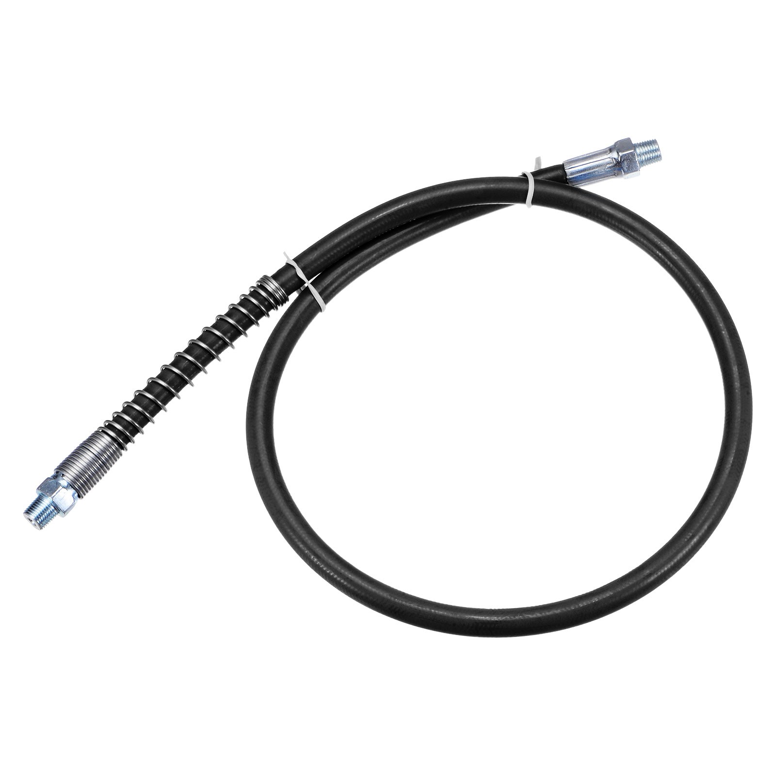 Grease Gun Hose 31.5" 10000 PSI Spring Flex with Coupler 1/8" NPT Threads Black