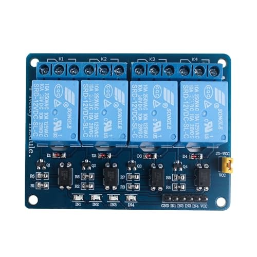 4 Channel DC 12V Relay Module with Optocoupler Control Board and 4 Channel 12V