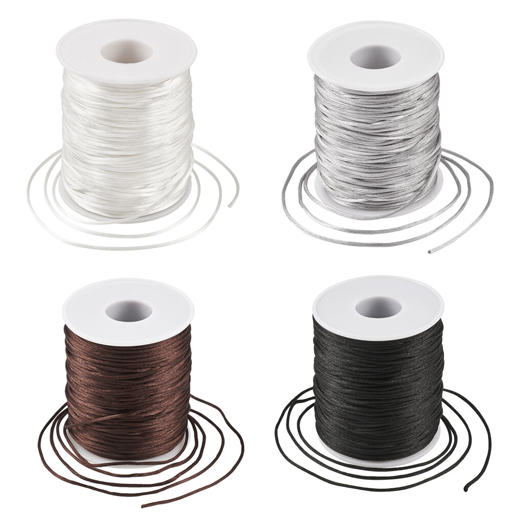 1Roll 1.5mm Durable Polyester Rattail Satin Cord Beading Thread String Jewelry