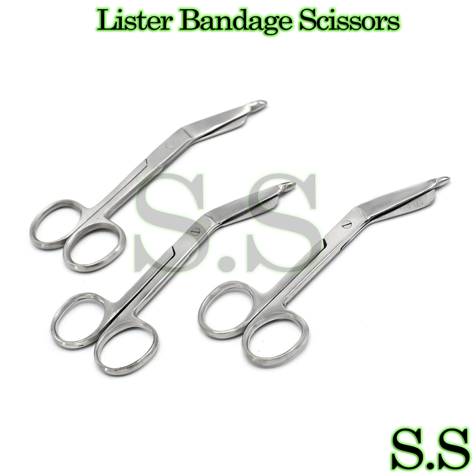 3 Lister Bandage Scissors 4.5" Surgical Medical Instruments Stainless Steel