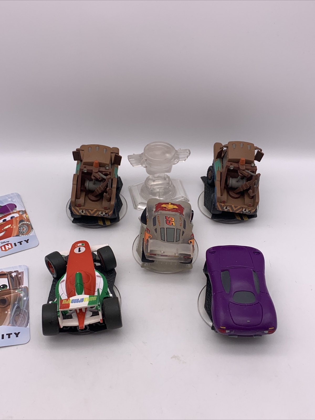 Disney Infinity Cars Movie Figures Lightning McQueen Holly Cup Trophy Mater Lot