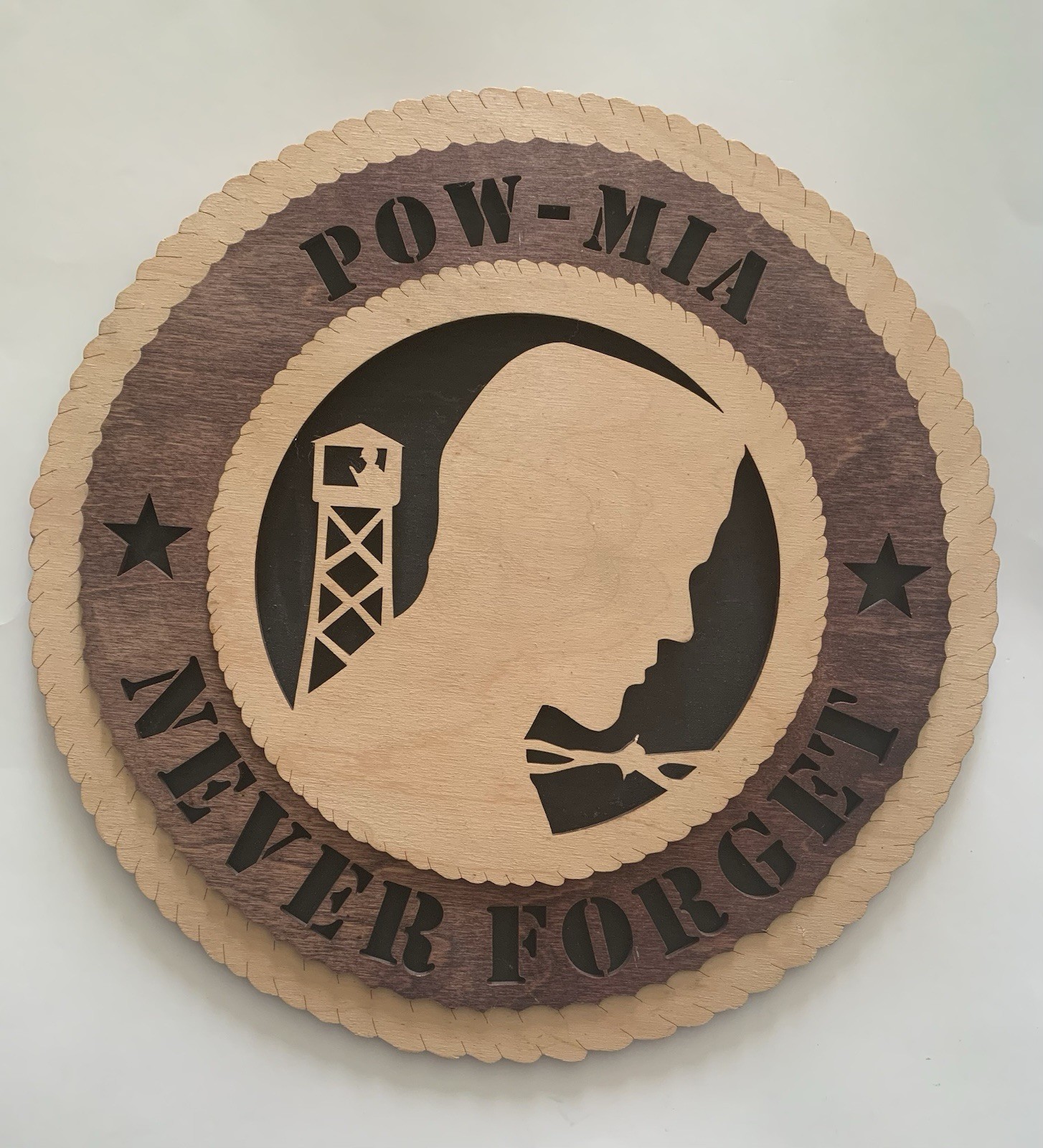 POW MIA Never Forget Wooden Plaque