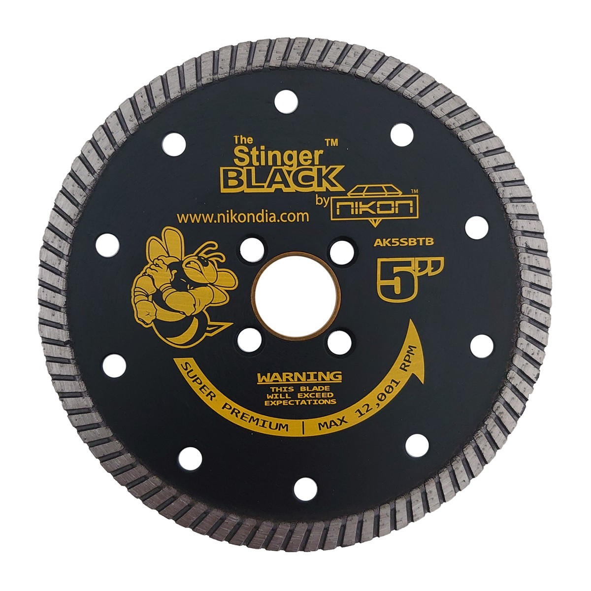 Stinger Black Turbo Blade by Nikon 5" 5/8-7/8 Bore AK5SBTB Stone Marble Granite