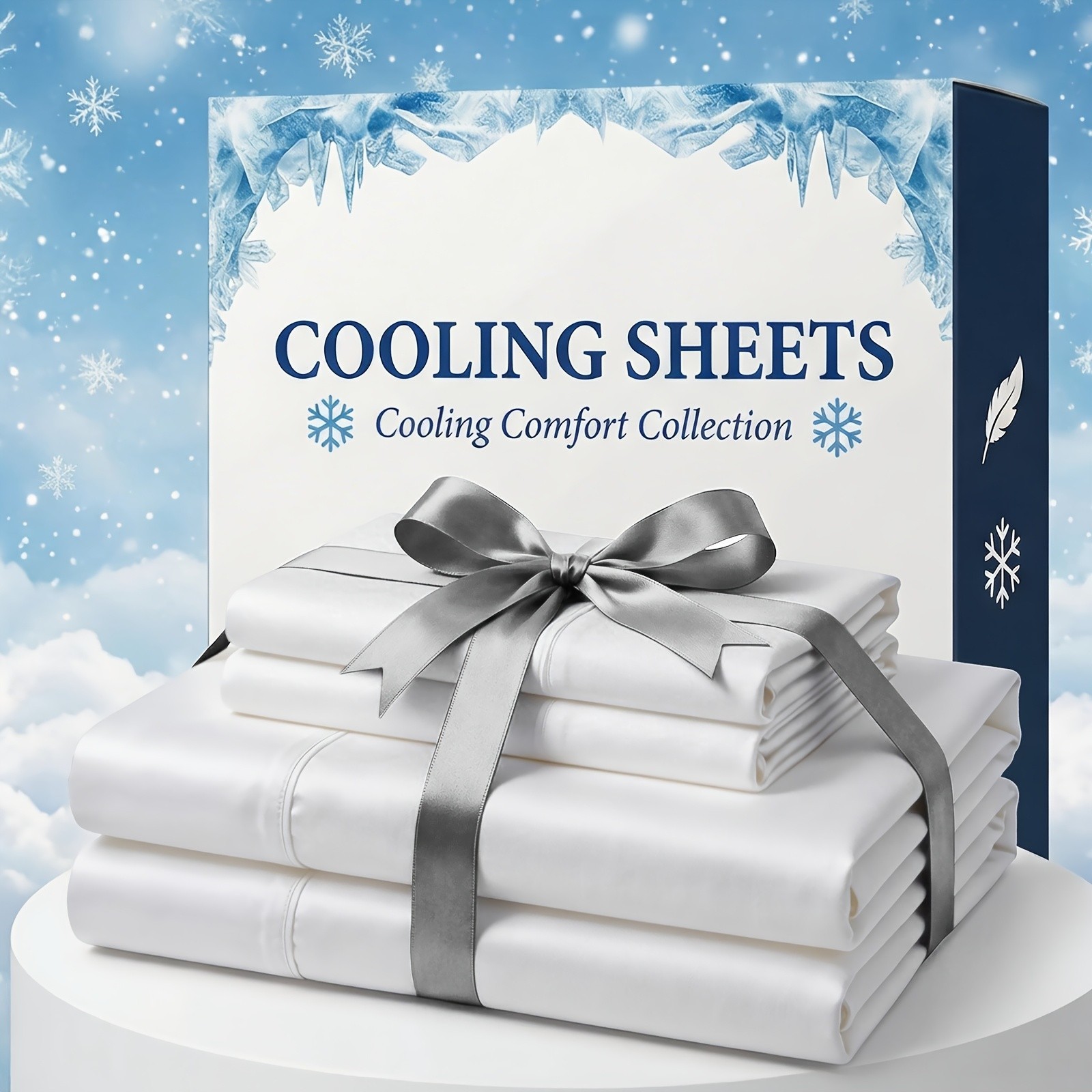 4-Piece Premium Bamboo Blend Bed Sheet Set Deep Pocket Breathable Soft Sheets
