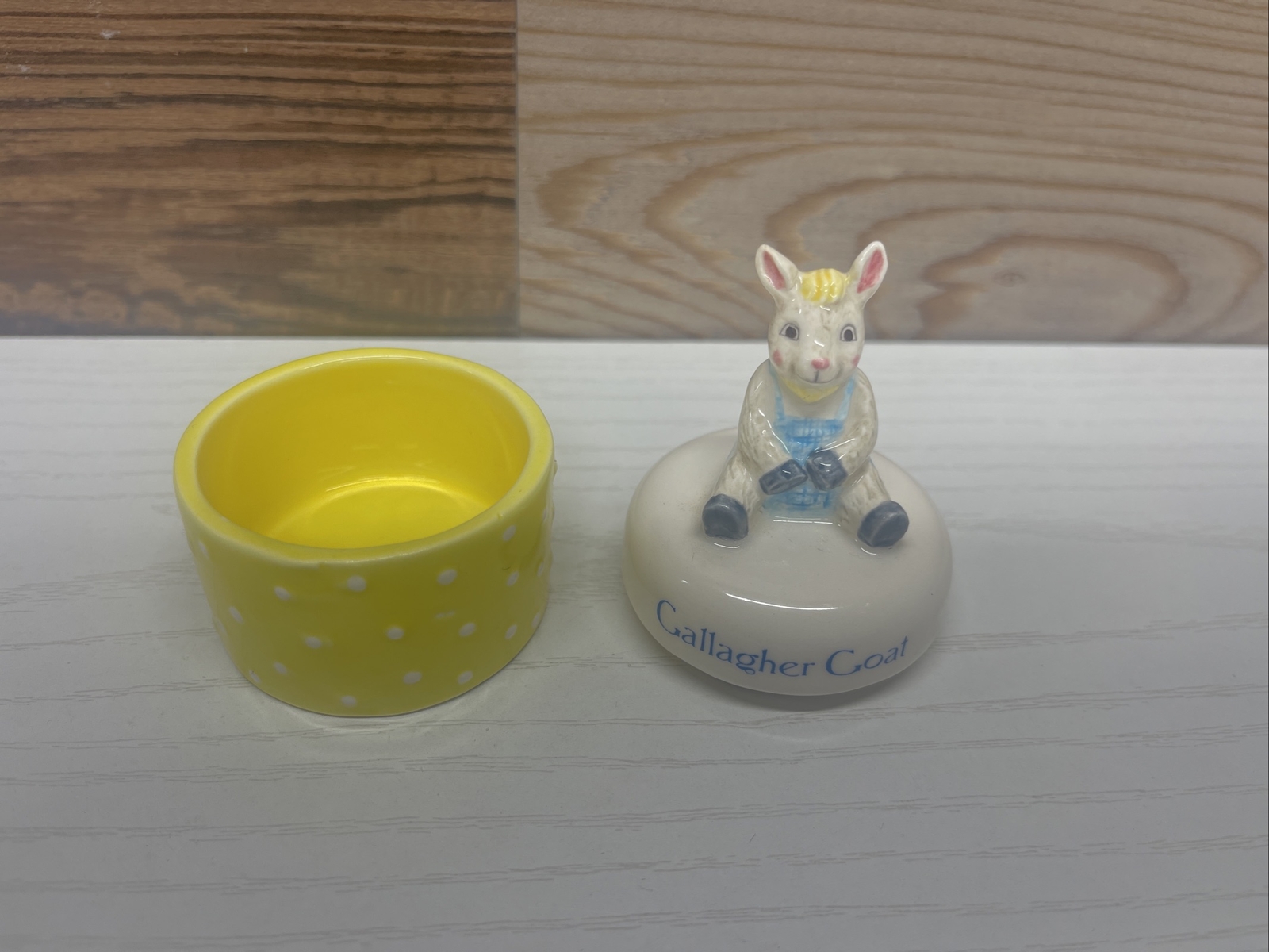 Gallagher Goat Yellow Trinket Box