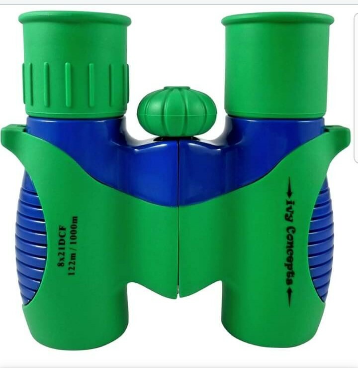 Kids Binoculars 8x ivy Concepts 8X21 Premium  Green Blue w/ Pouch NEW