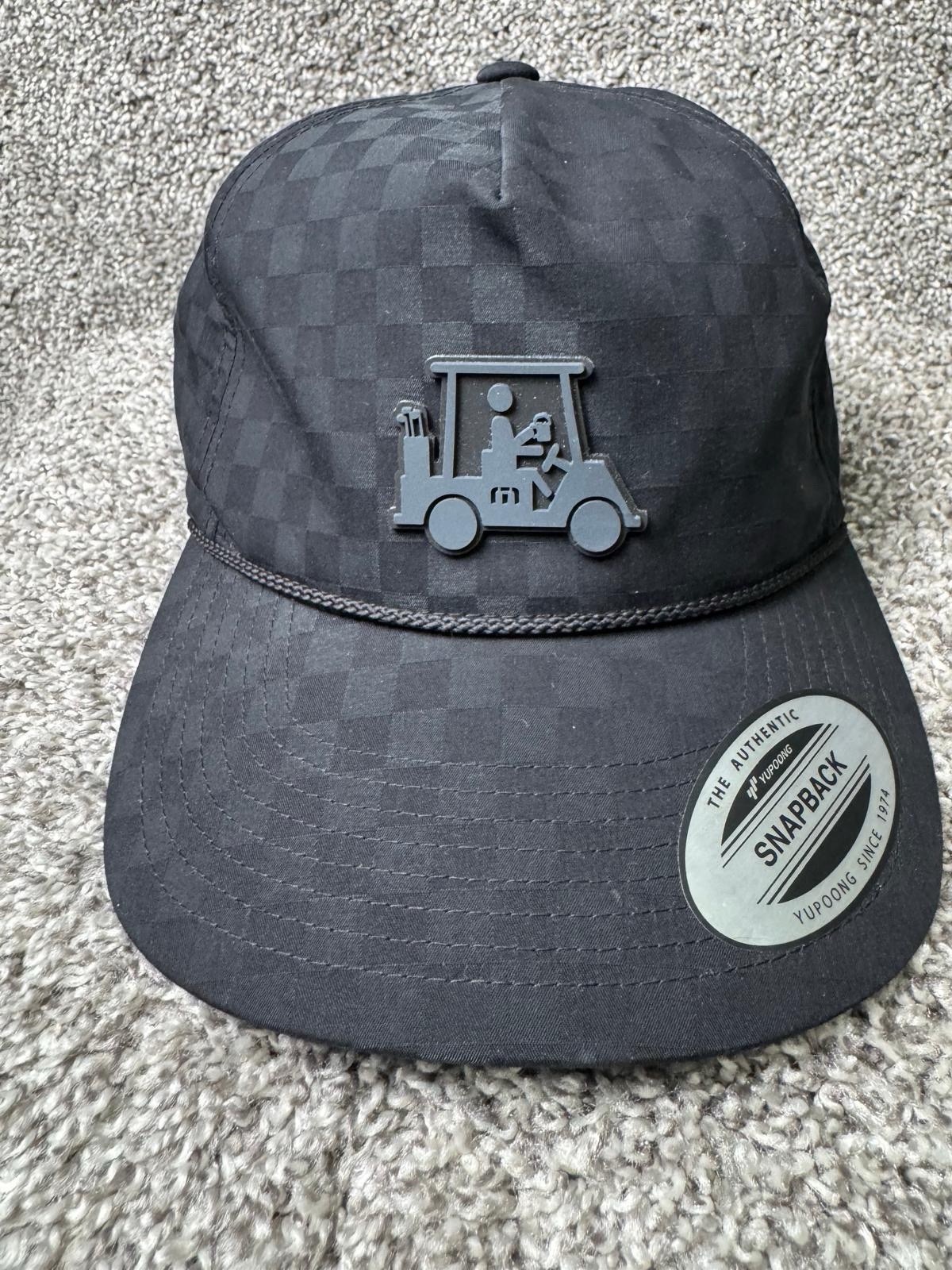 Travis Matthew Hat Cap Snapback One Size Black Checkered Adjustable Golf Cart