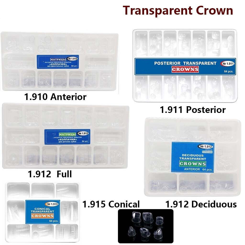 Dental Deciduous Transparent Preformed Crowns Anterior/Posterior/Full/ Matrices