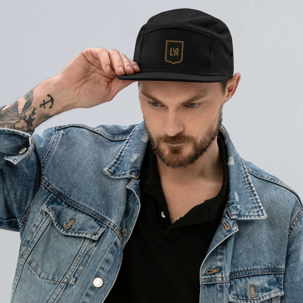 LAFC Minimalist Design Embroidered 5 Panel Camper Cap Soccer Football Hat