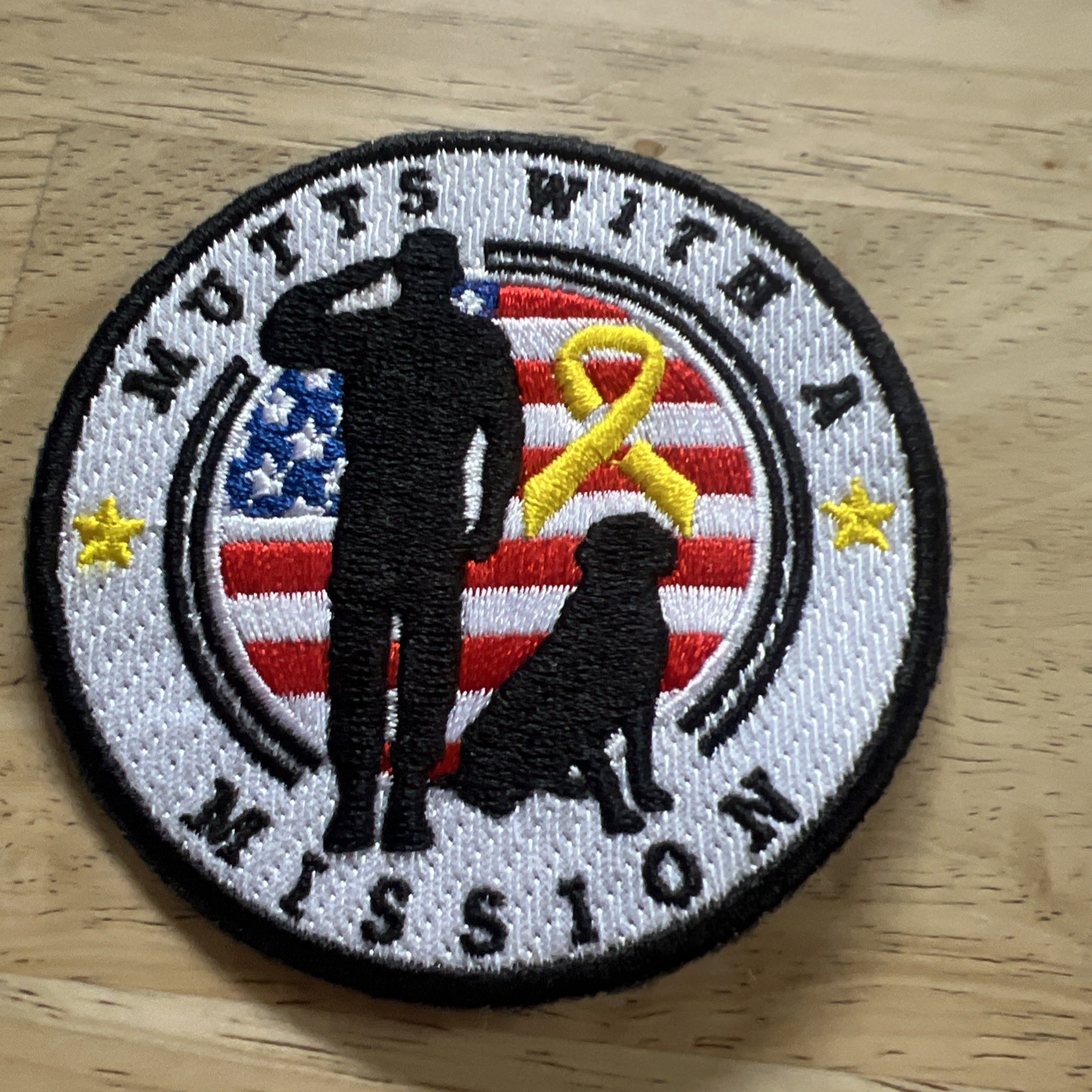 MUTTS WITH A MISSION Embroidered Patch 2 7/8" Veterans Service Dogs USA