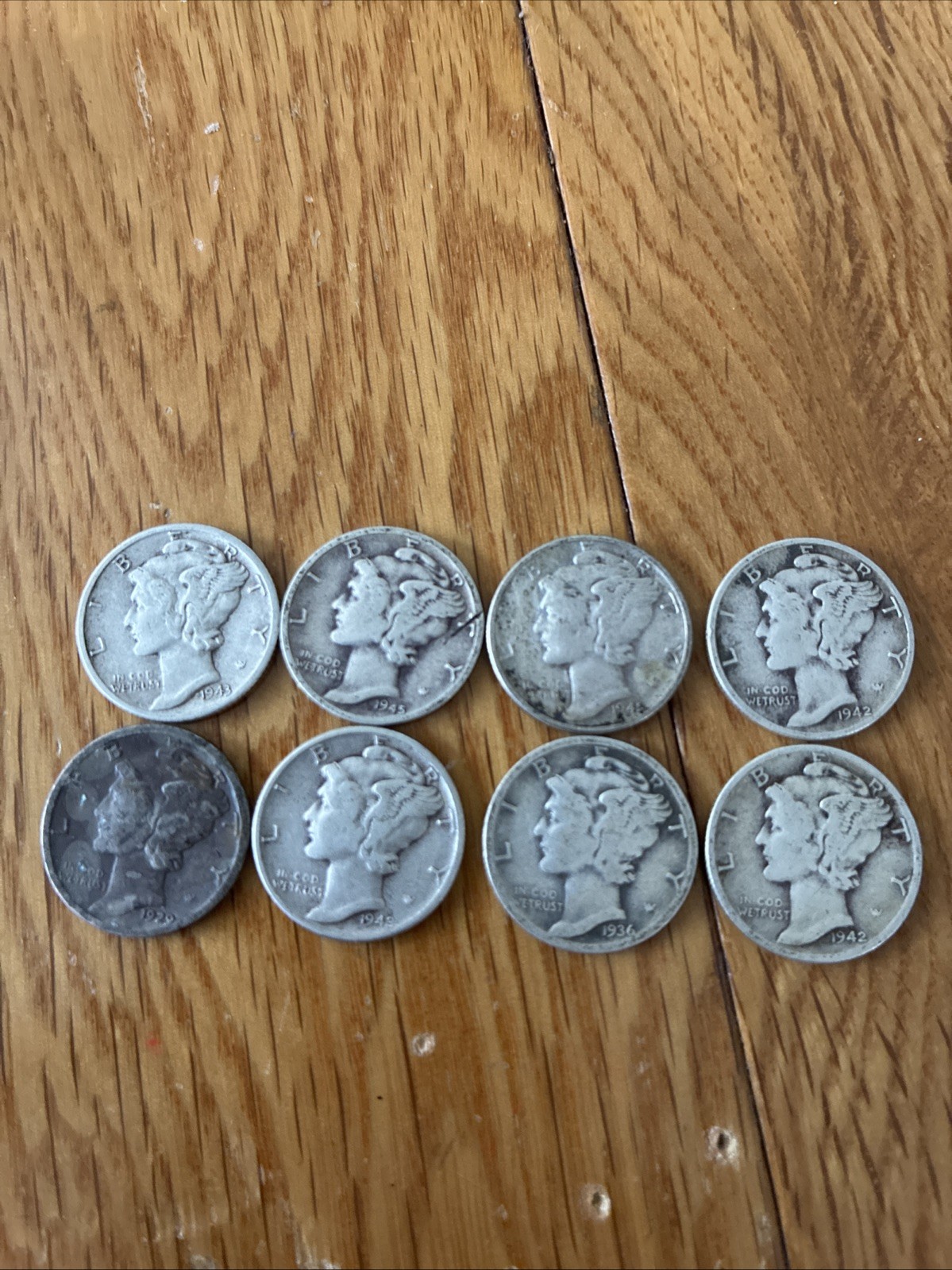 8x Silver Mercury Dimes