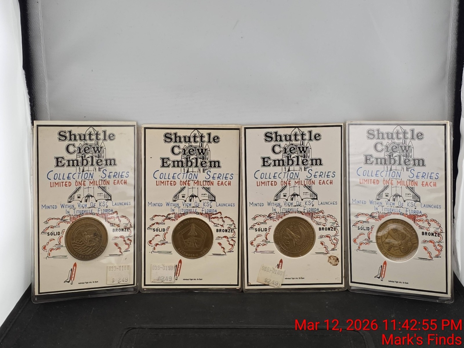 4 NASA bronze coins Shuttle Crew Emblem collector series New
