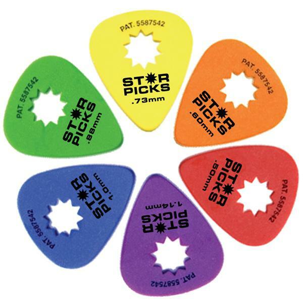 Everly Star-Grip Guitar Picks 6 Pack- Variety Pack