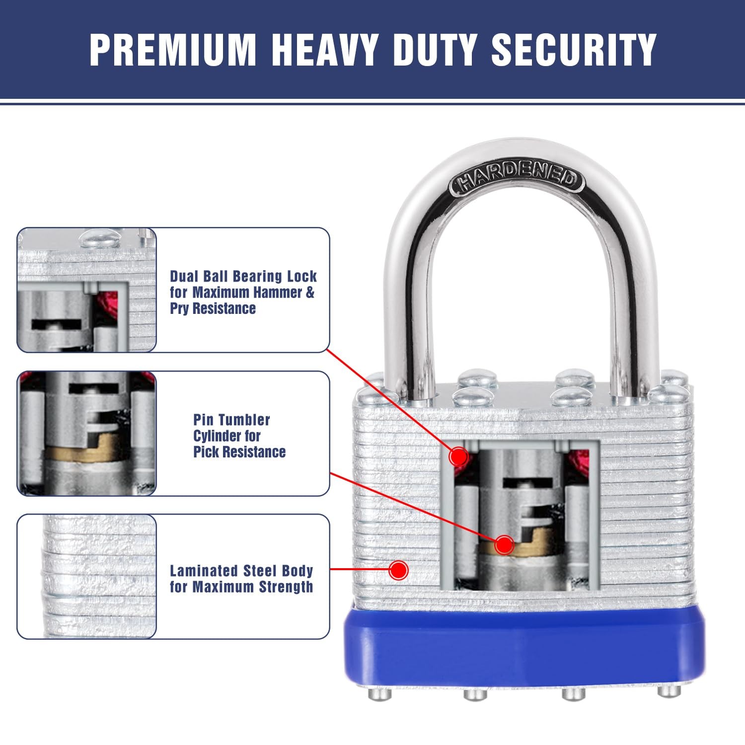 12Pcs Padlocks with Same Keys,Laminated Steel ‎12 Pack Blue, ‎Blue silver