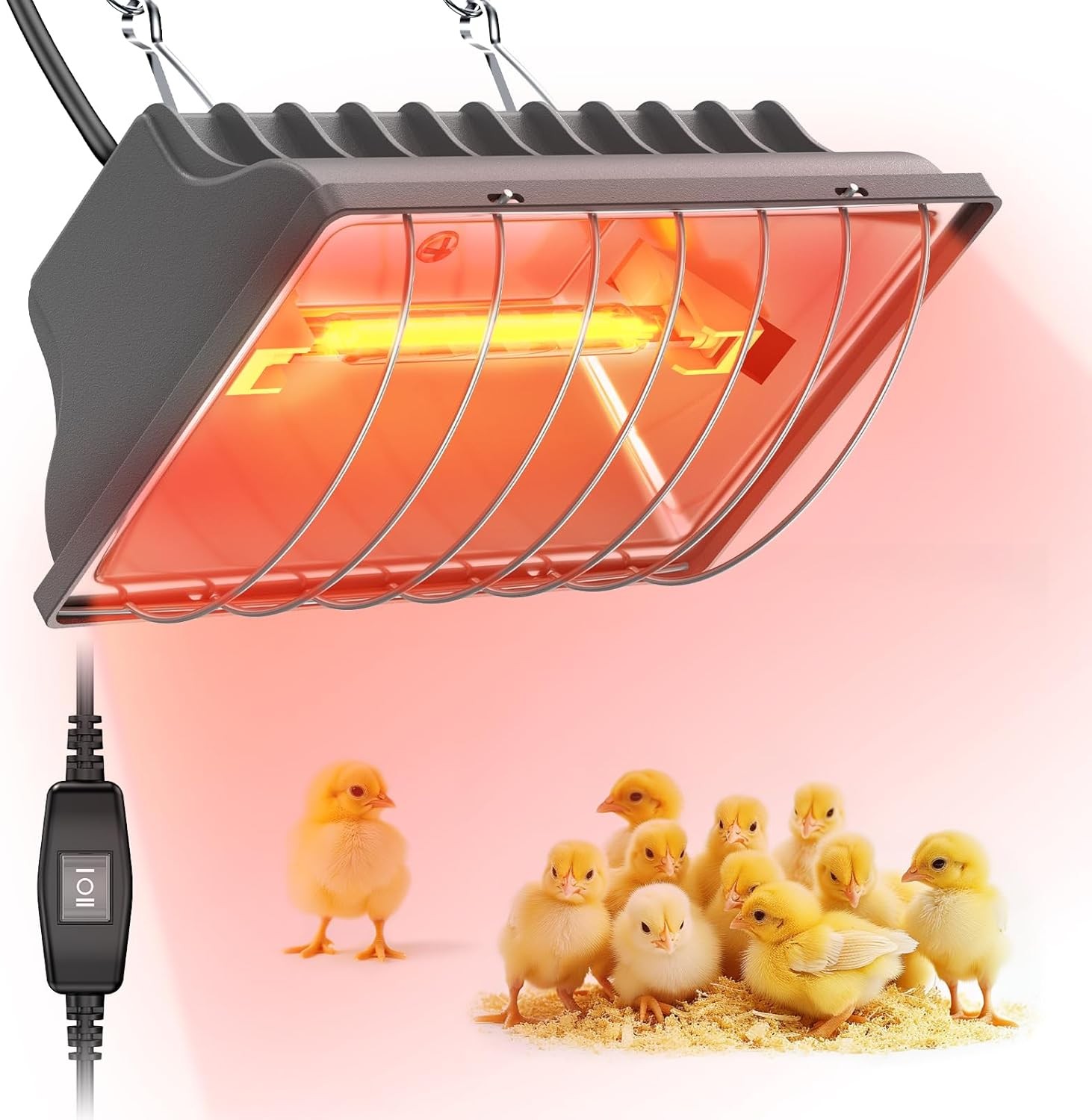Chicken Coop Heating Lamp 250W Brooder Heater for Chicks UL Passed Indoor Warmer