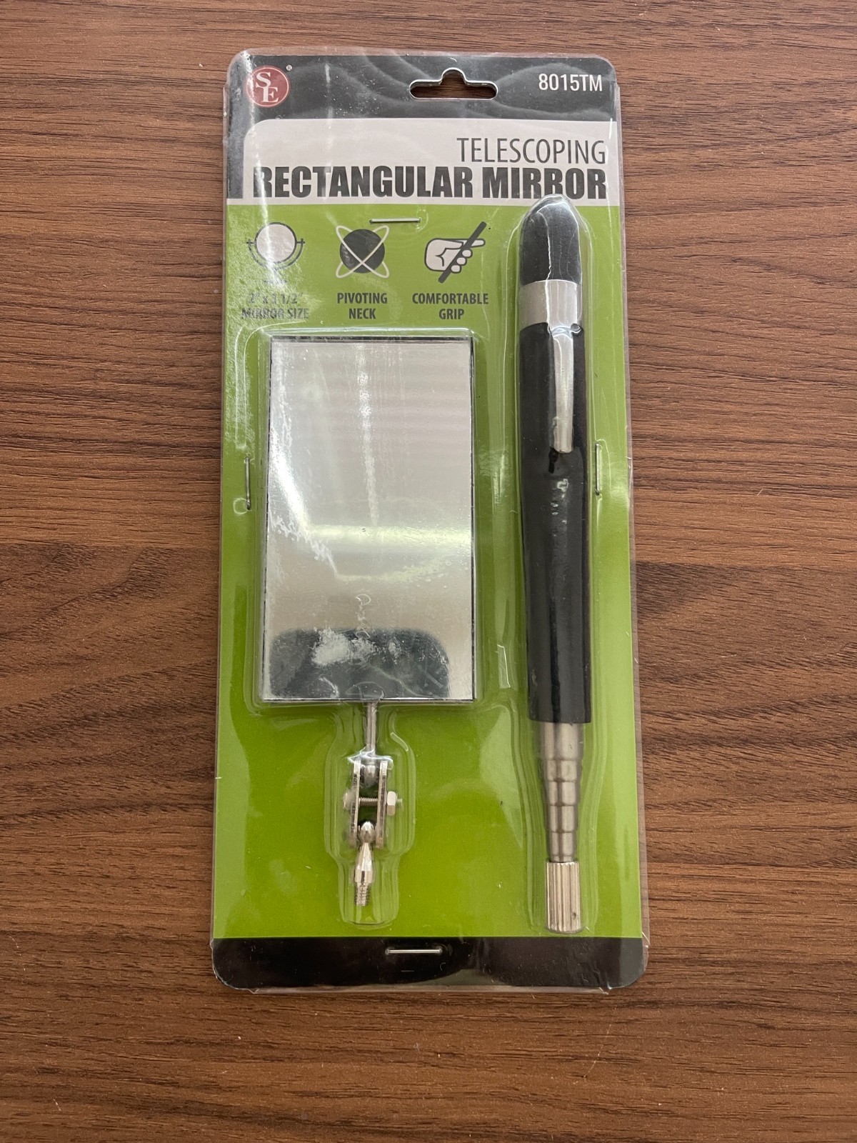 INSPECTION MIRROR-adjustable length-compact-small-RECTANGULAR.