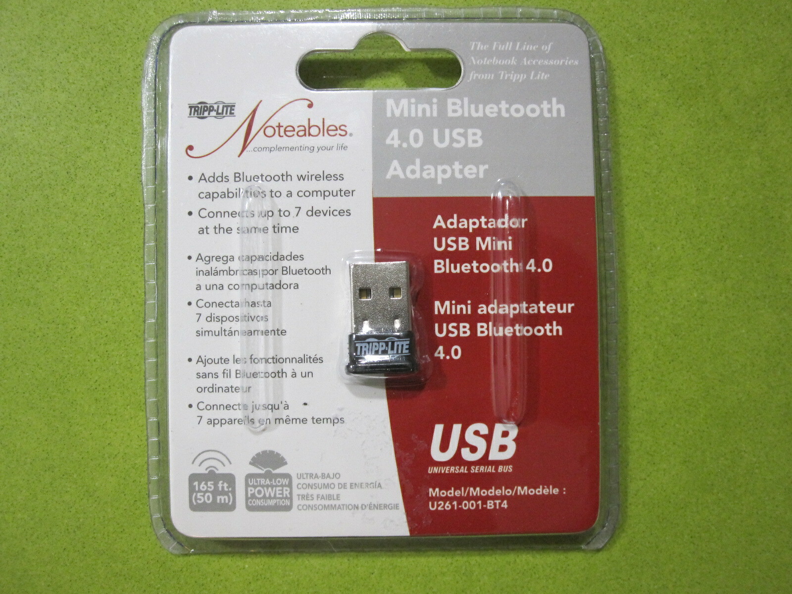 Tripp-Lite Mini Bluetooth 4.0 (Class 1) USB Adapter Connects Up to 7 Device