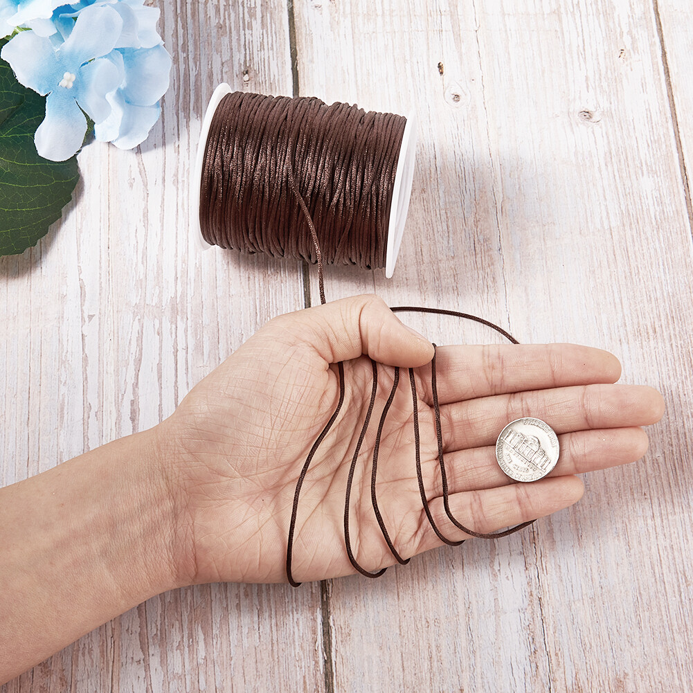 1Roll 1.5mm Durable Polyester Rattail Satin Cord Beading Thread String Jewelry