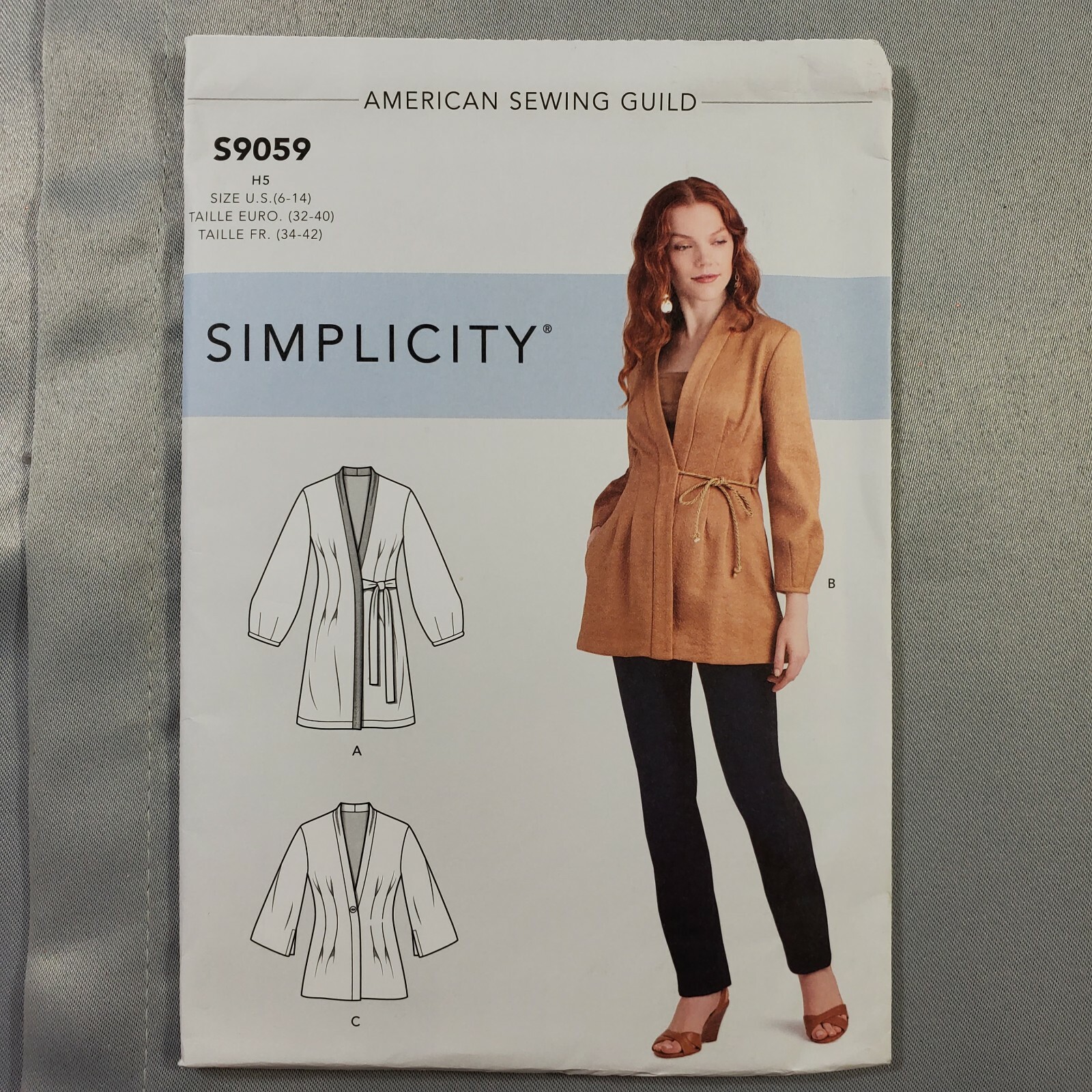 Simplicity Pattern S9059 Misses Unlined Jacket 3 Length Fitted Waist 16-24 UNCUT