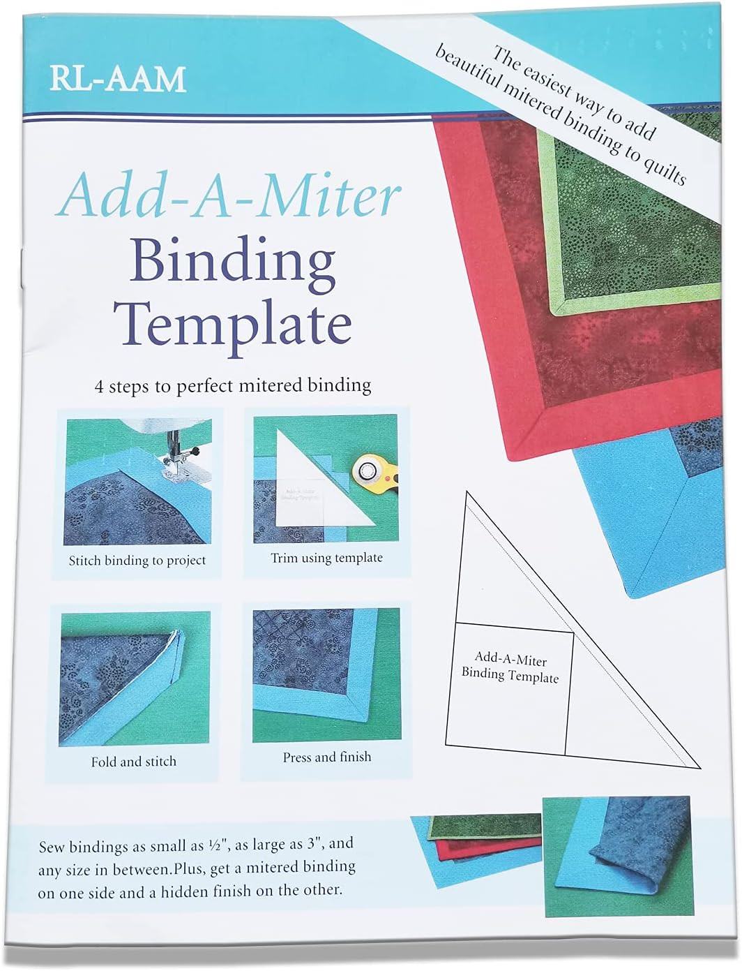 Add-A-Miter Binding Quilting Ruler and Template #RL-AAM