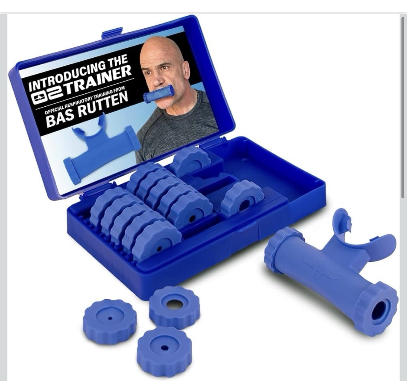 O2Trainer O2 Trainer Portable Adjustable Resistance Breathing Trainer Blue Case