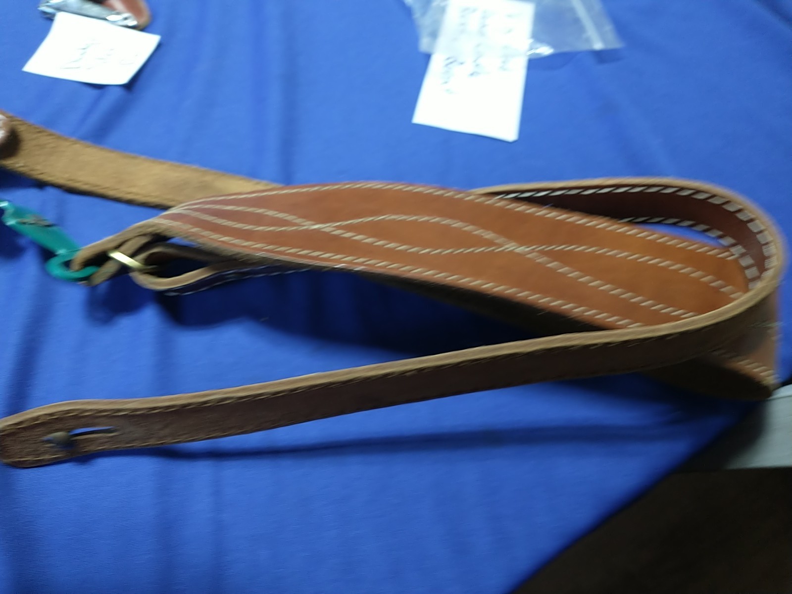 DRAKE WHITE STITCHED BROWN LEATHER GUN SLING NO SWIVELS