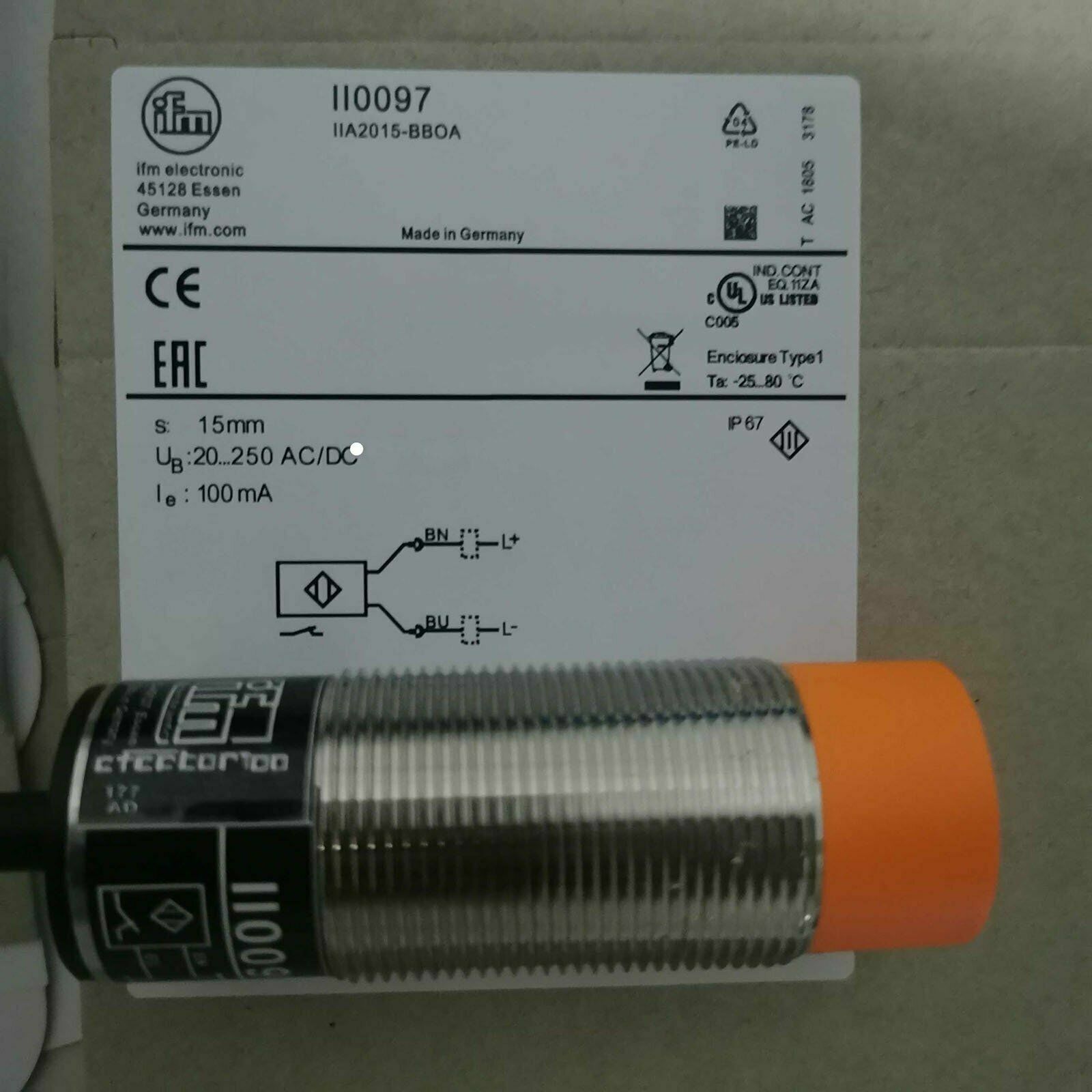 IFM II0097 Proximity Switch 20...250 AC/DC New