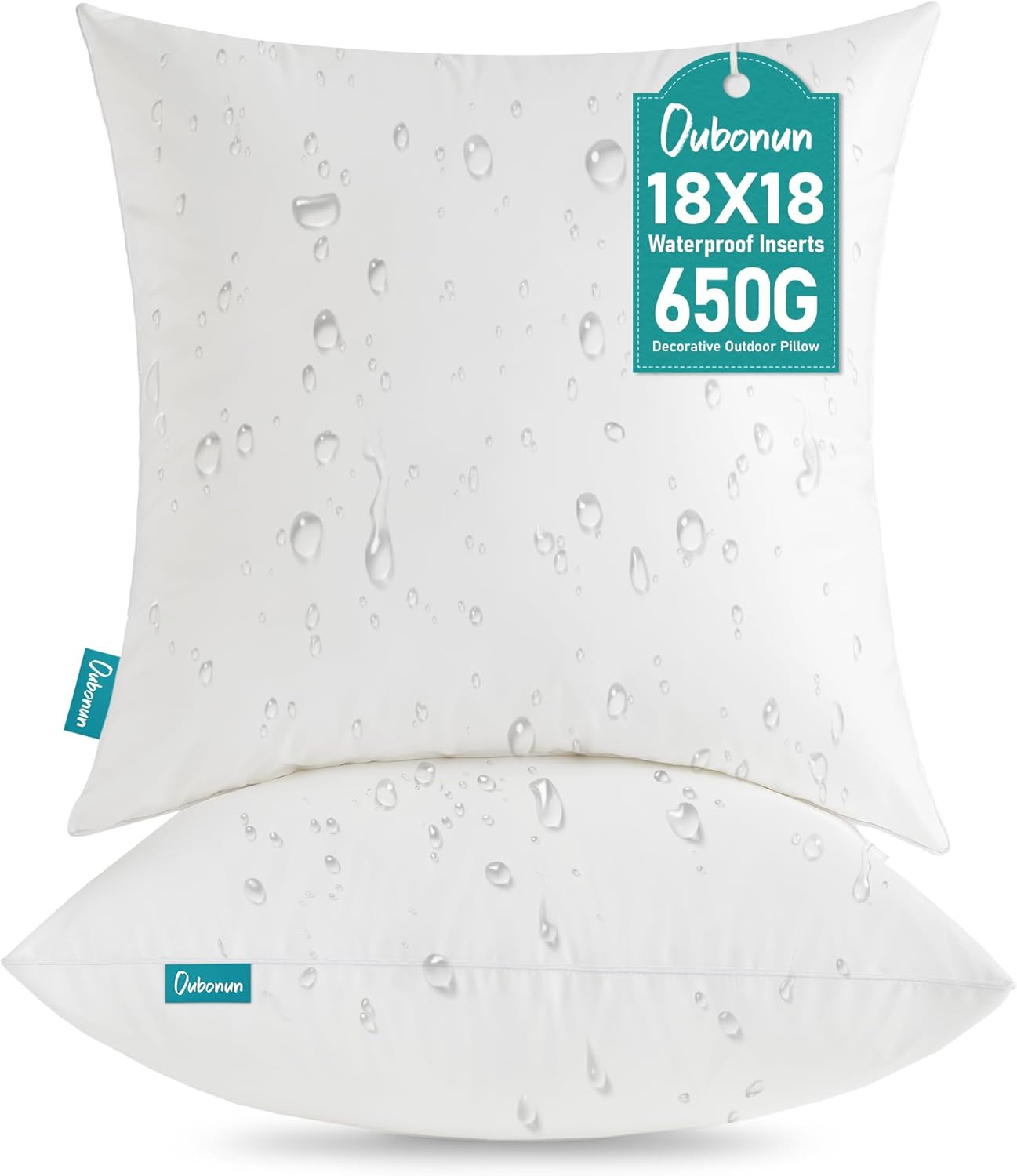 18 X 18 Outdoor Pillow Inserts (Pack of 2) - Square Waterproof Throw Pillow - De
