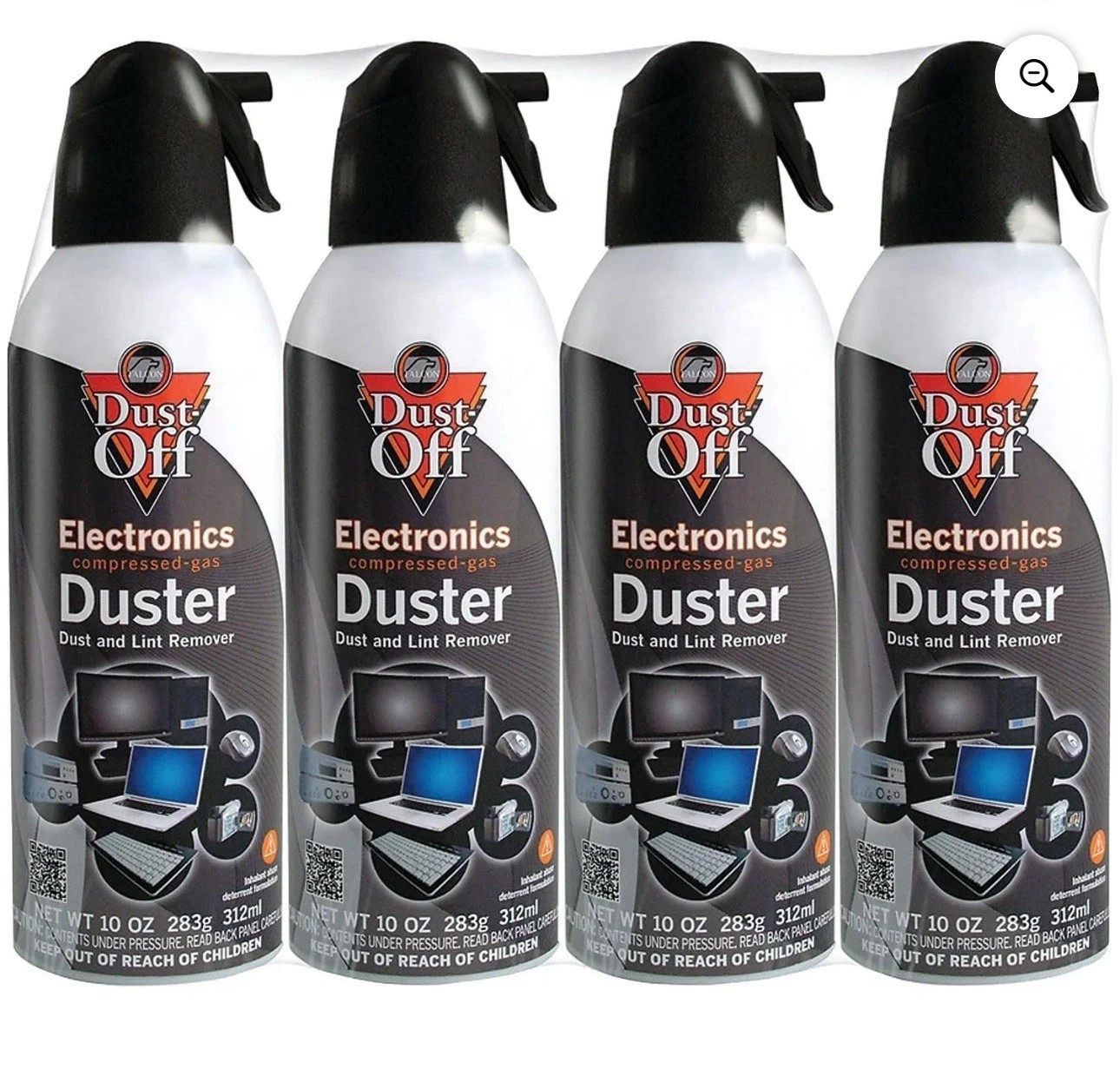 Falcon Dust-Off Electronics Compressed Gas Duster, 10oz - 4 Pack