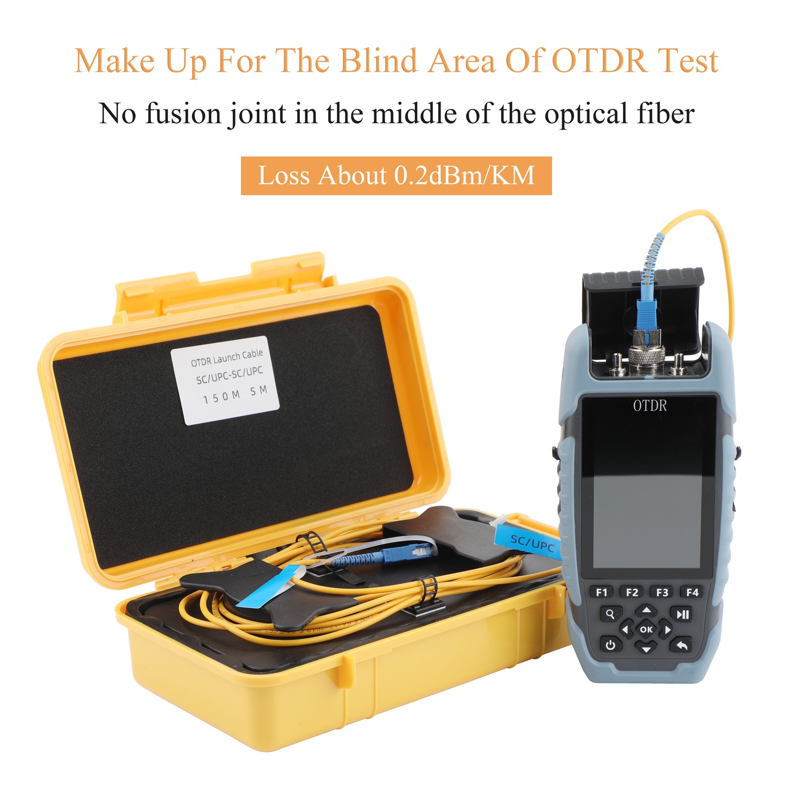 OTDR Dead Zone Eliminator Test Box Single Mode SC/APC to LC/APC Launch Cable