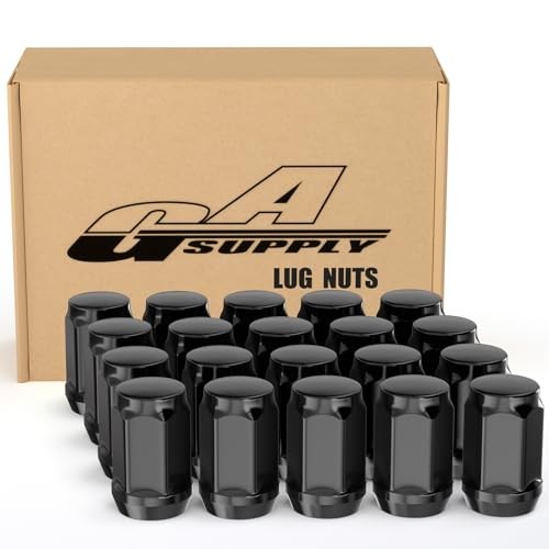 12x1.25 Lug Nuts Closed End Bulge Acorn Lug M12x1.25 Black 20pcs - 1.38" Tall