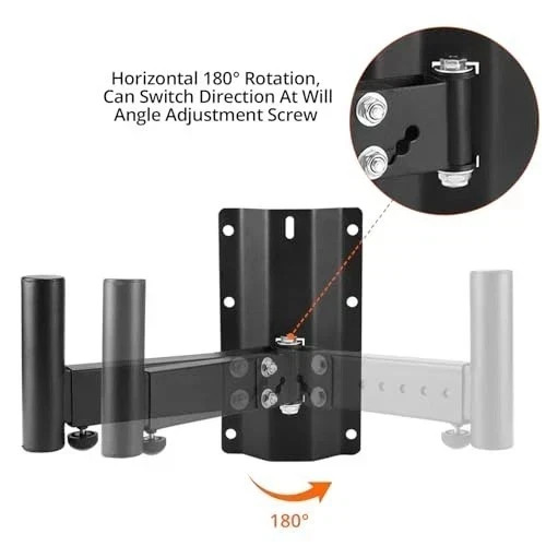 Heavy-Duty Speaker Brackets 2-Pack - Adjustable Wall Mount for DJ & PA Speakers