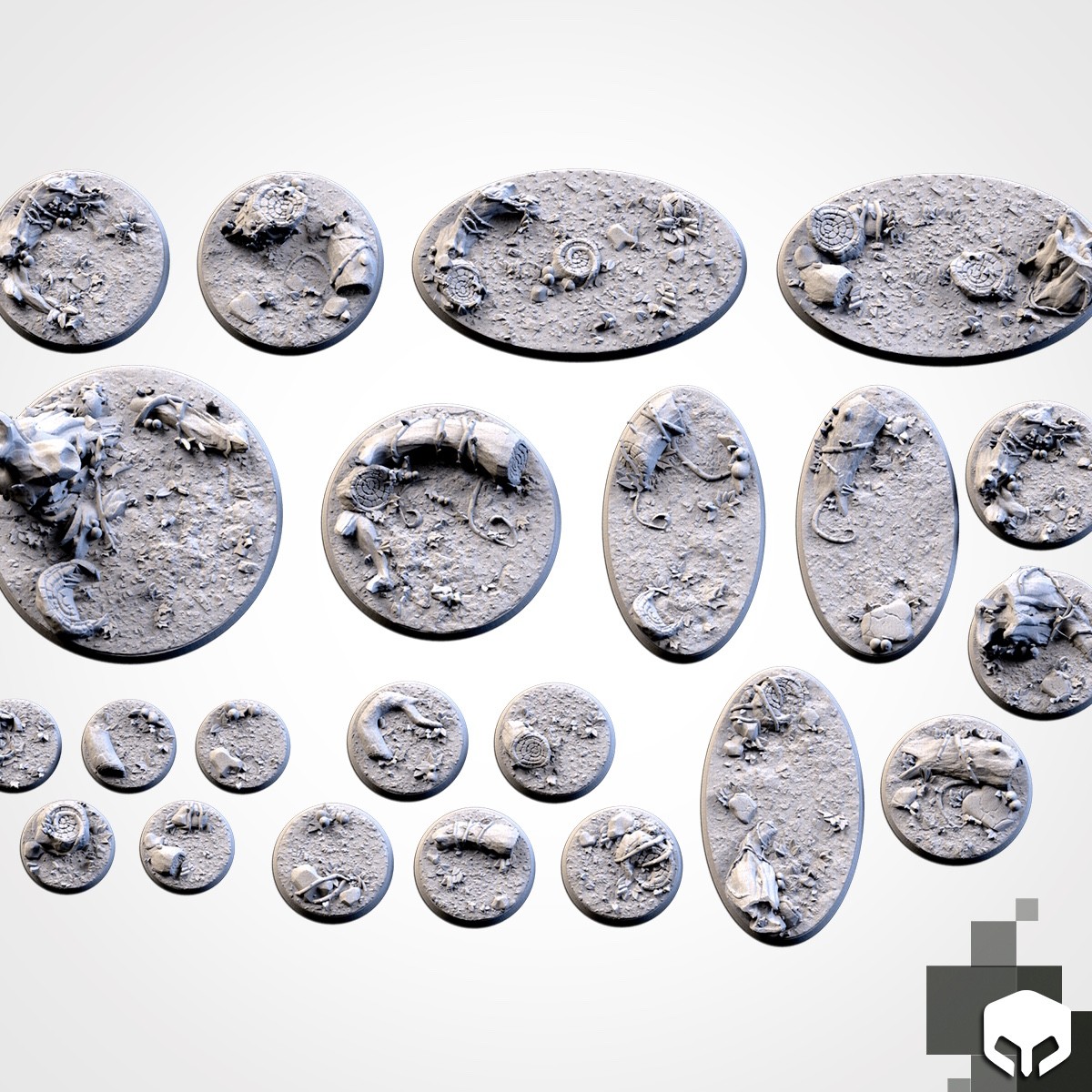 Forest Bases | Txarli Factory | Round/Oval | Miniature | 3d Print | Mini