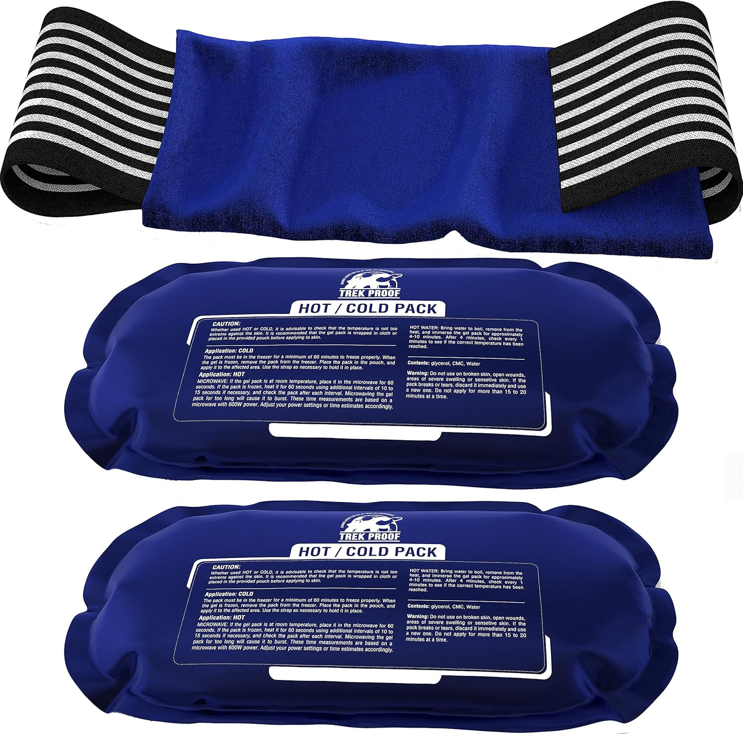 Ice Packs for Injuries Reusable (3-Piece Set) – Hot and Cold Ice Pack Therapy