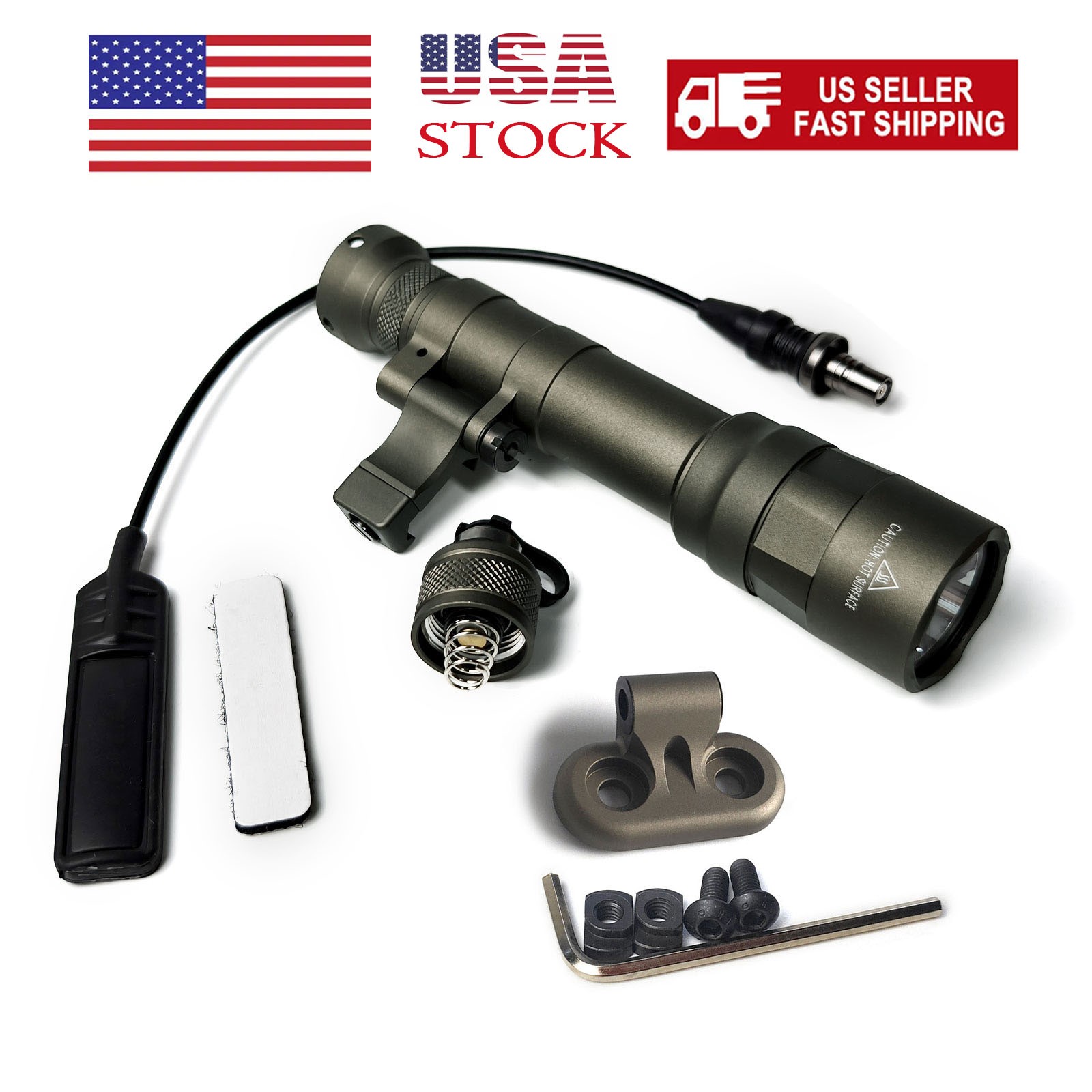 Mini M640DFT Weapon Light LED Spotlight Flashlight Offset Mount Fits 20mm Rail