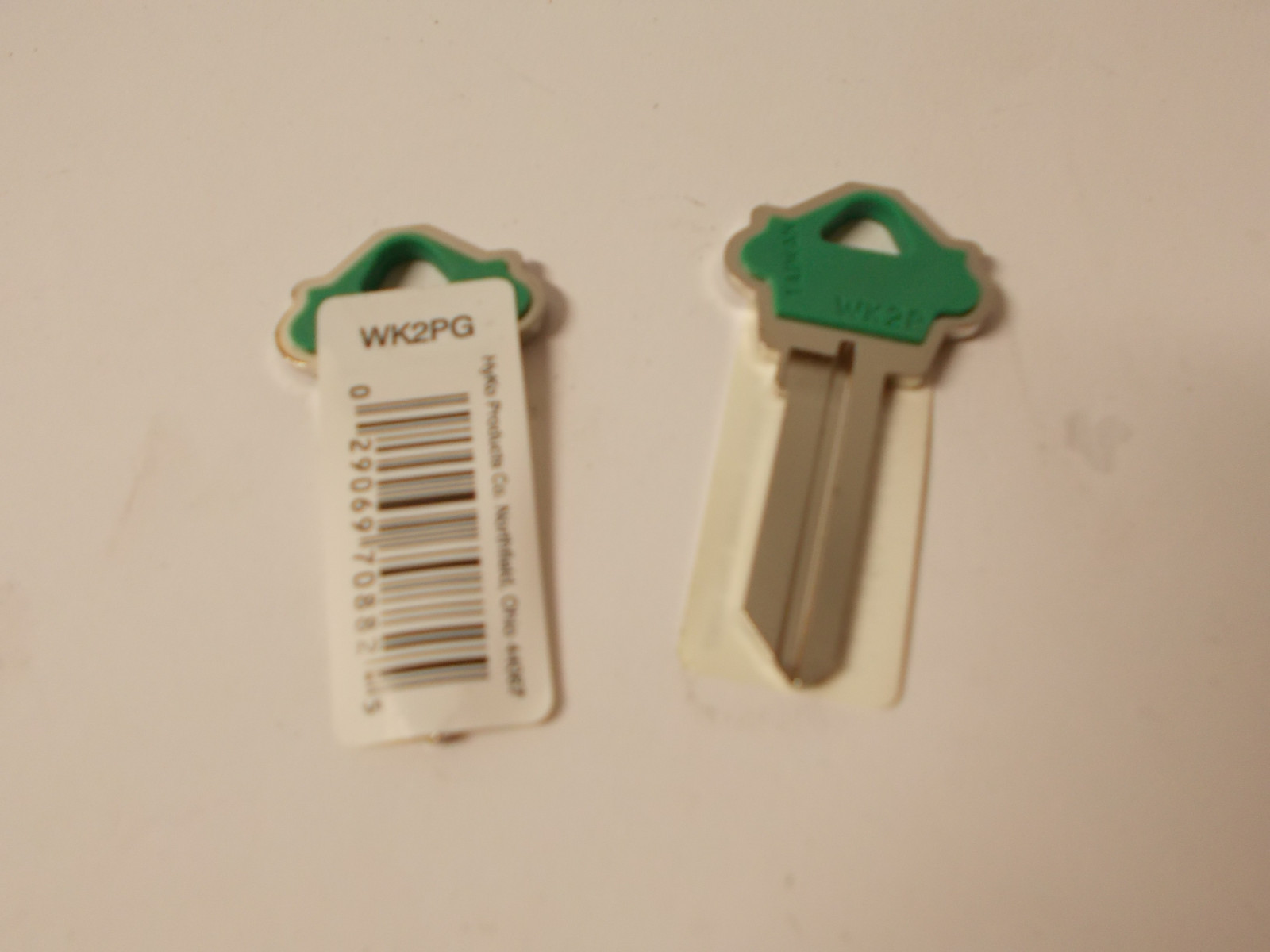 Lot of 5   HyKo Green Plactic Head Key Blanks WK2PG