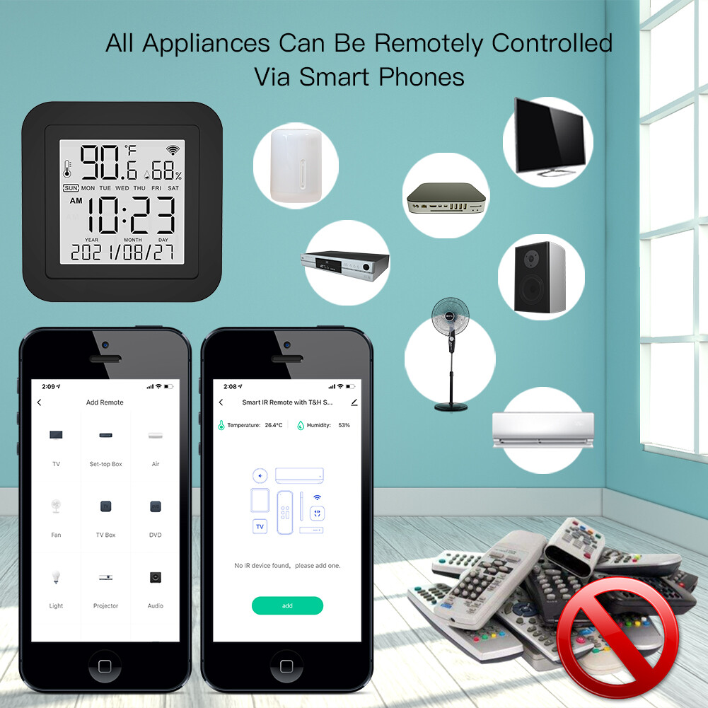 MOES WiFi IR Smart Thermometer Sensor + Remote Control For Air Conditioner TV AC