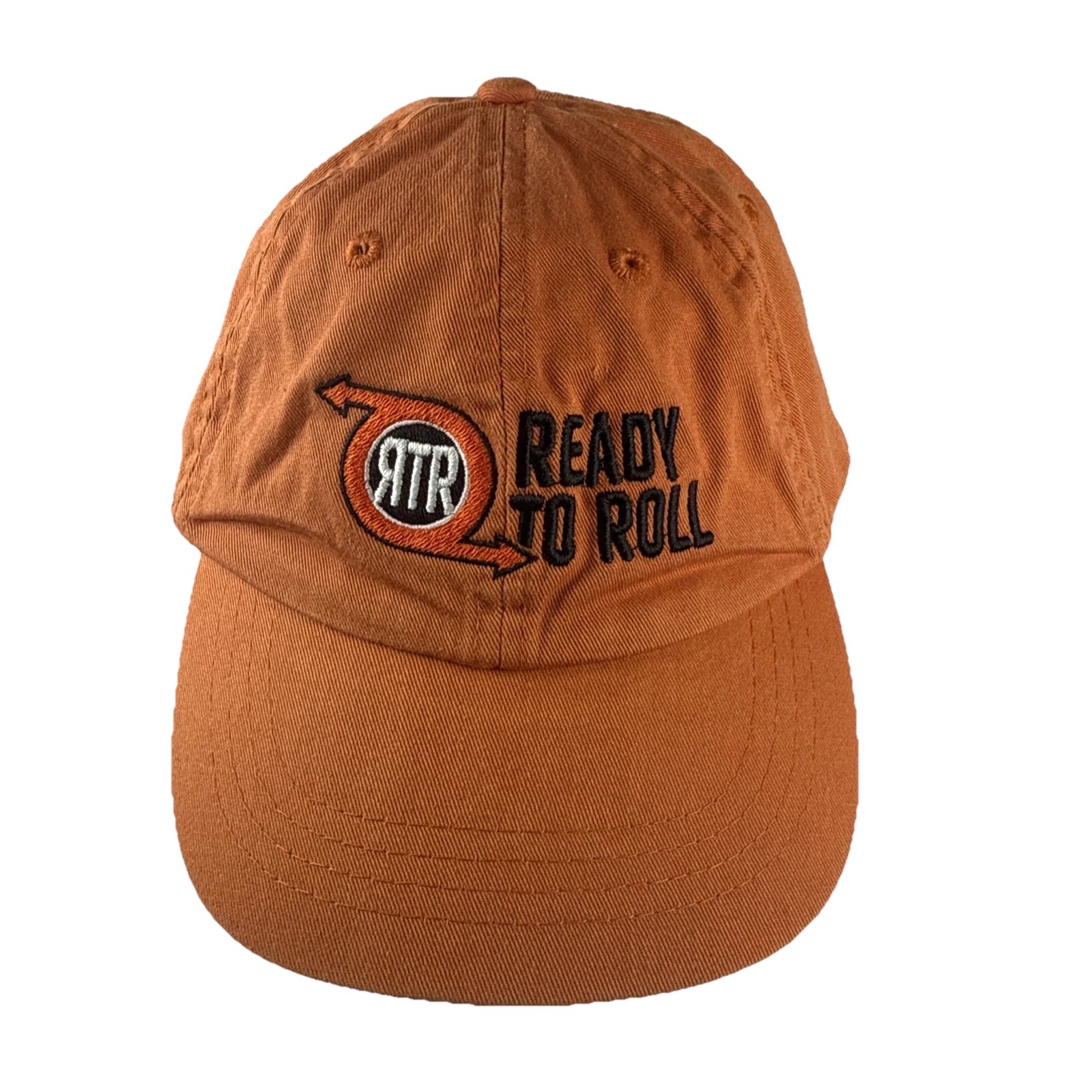 Ready to Roll w Logo in Black on Orange Hat Cap Cotton Ultra Club Classic Cut